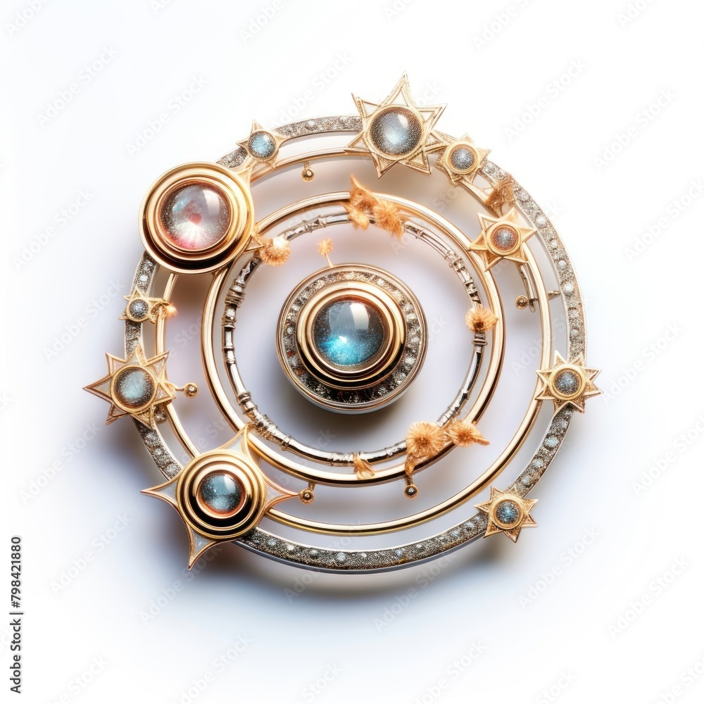 Naklejka premium Brooch of space accessories accessory jewelry.