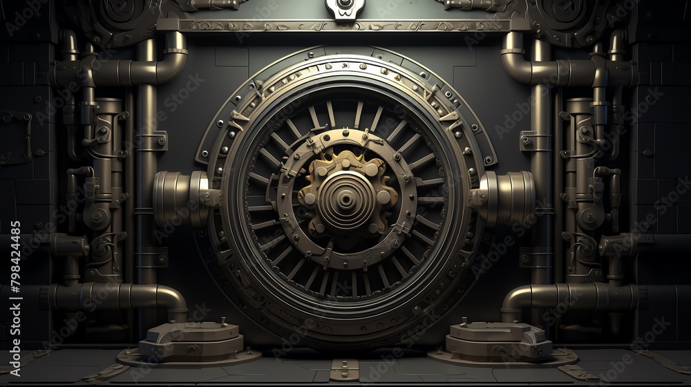 Illustrate a mystical doorway to a bank vault guarded by surreal creatures Utilize Traditional Art Medium to bring out the otherworldly essence in financial symbolism Illustrate a mystical doorway to a bank vault guarded by surreal creatures Utilize Traditional Art Medium to bring out the otherworldly essence in financial symbolism