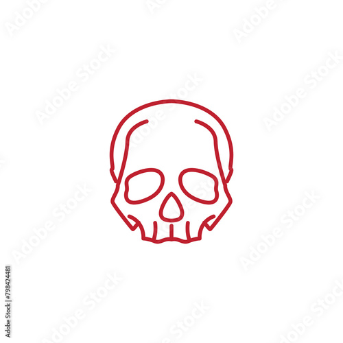 Creative skull line logo design 