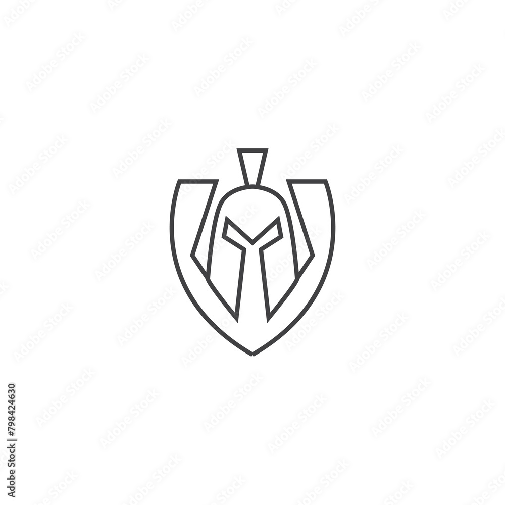 Creative modern spartan shield logo design Creative modern spartan shield logo design
