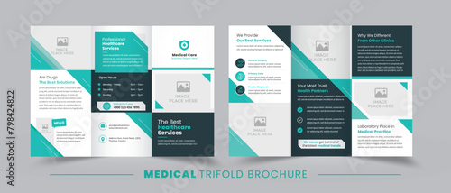 Medical Healthcare Trifold Brochure | Hospital tri-fold Layout Design | Print Ready Premium Template | Easy To Customize
