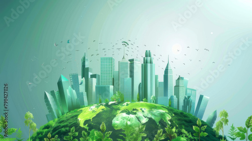 green city on earth  World environment and sustainable development concept