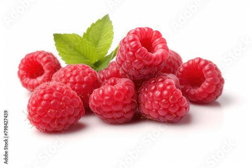 raspberry fruit isolated on white background