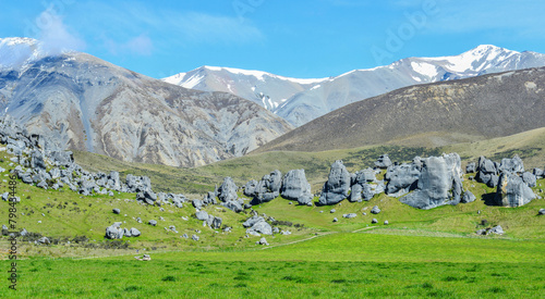 The Castle hill. Southern Alps. Arthurs Pass. New Zealand photo