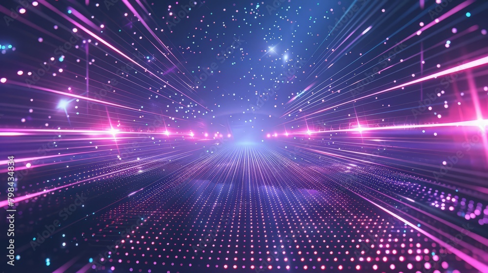 Retro futuristic background for game. Music 3d dance galaxy poster Retro futuristic background for game. Music 3d dance galaxy poster
