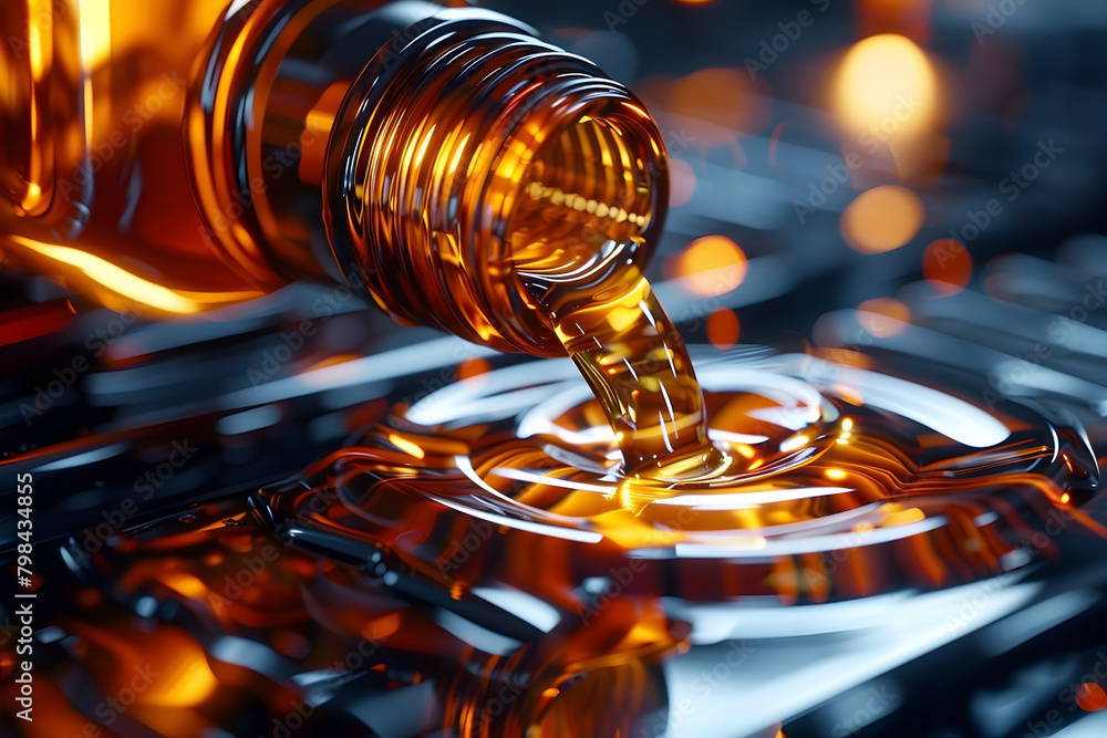 Elegant Luxury Fuel:Mesmerizing Droplets of High-Value Oil in Cinematic Photographic Style