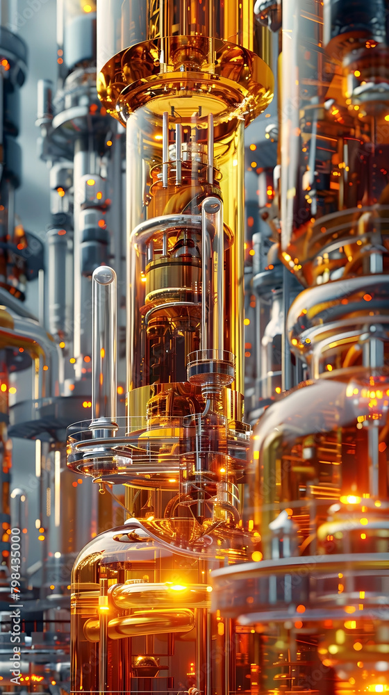 Elevating Extraction:A Deluxe Refinery Process Showcased in Cinematic Photographic Style