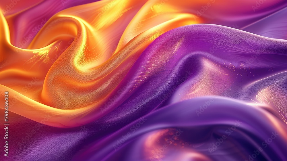 Obraz premium A purple and orange fabric with a wave pattern