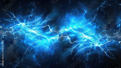 A blue and white image of a lightning bolt