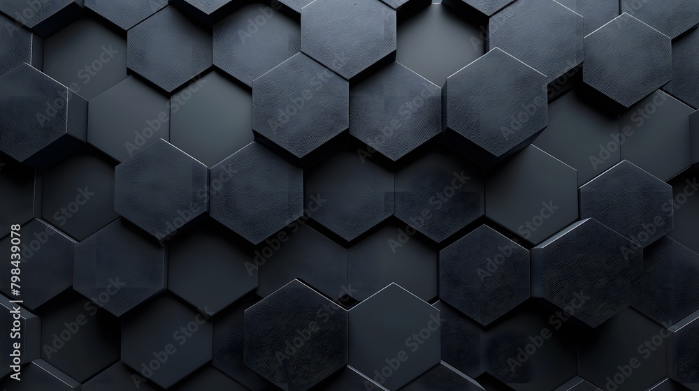 3d render, abstract black background with hexagon pattern in the form of dark grey shapes on a gray wall 3d render, abstract black background with hexagon pattern in the form of dark grey shapes on a gray wall