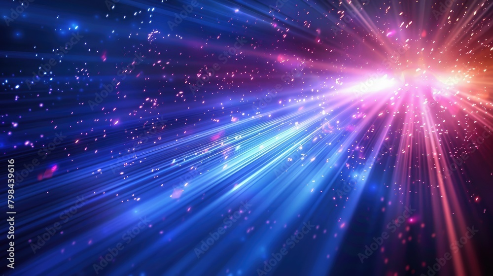 A bright blue and red light with a purple glow A bright blue and red light with a purple glow