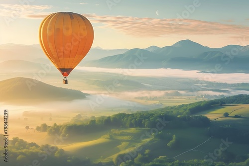 hot air balloon over the mountains © Usman