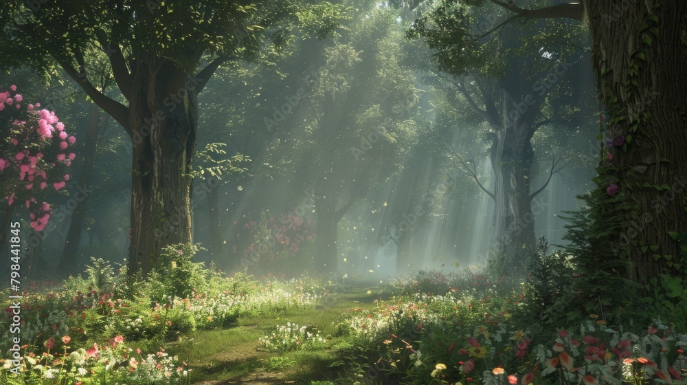 Hidden within a dense forest there lies a clearing filled with ...