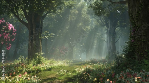 Hidden within a dense forest there lies a clearing filled with enchanted trees and blooming magical flowers. It is said that any wizard . .