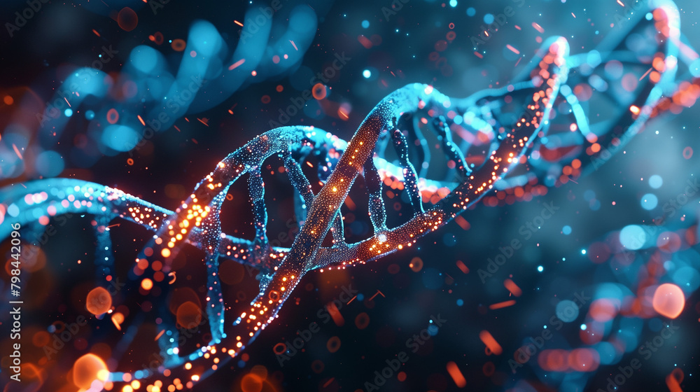 Sparkling DNA Strand Unraveling the Secrets of Biology Sparkling DNA Strand Unraveling the Secrets of Biology