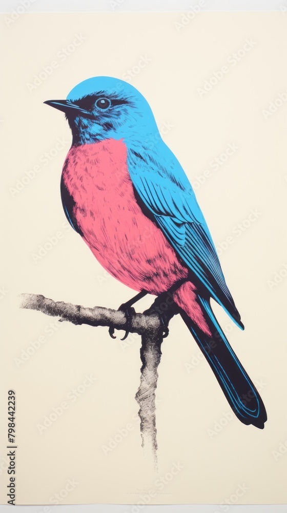 Fototapeta premium Bird bluebird animal finch.