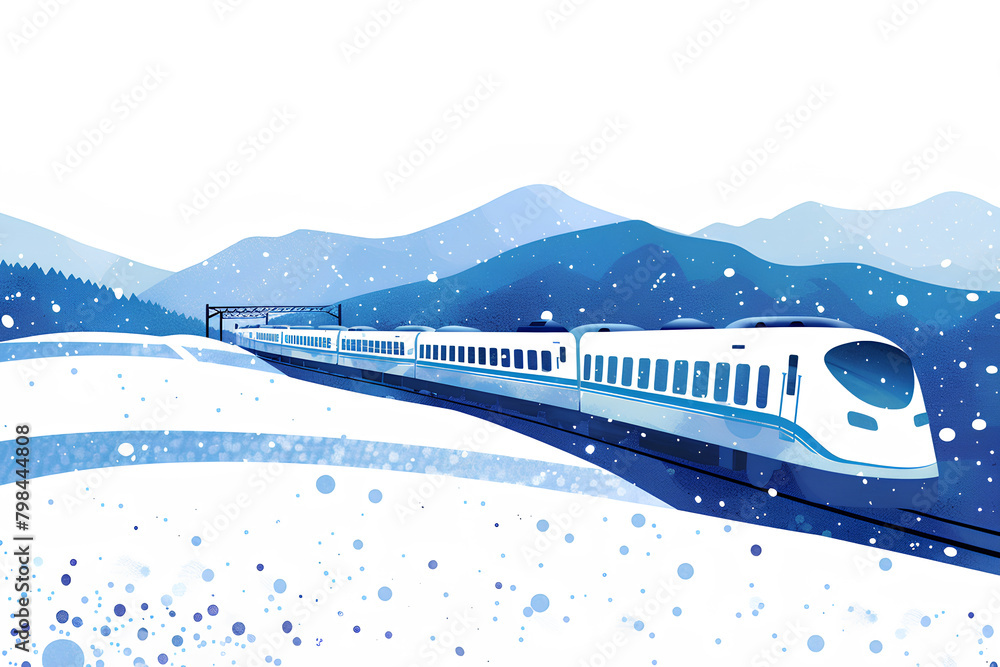 Fototapeta premium 雪と電車の風景