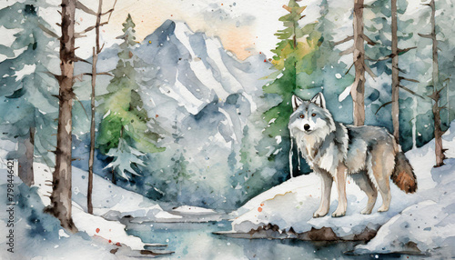 wolf in snow © 達雄 中野