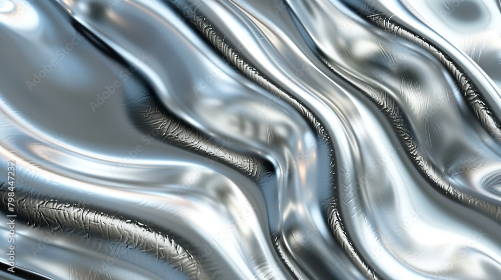 A silver fabric with a wave pattern A silver fabric with a wave pattern