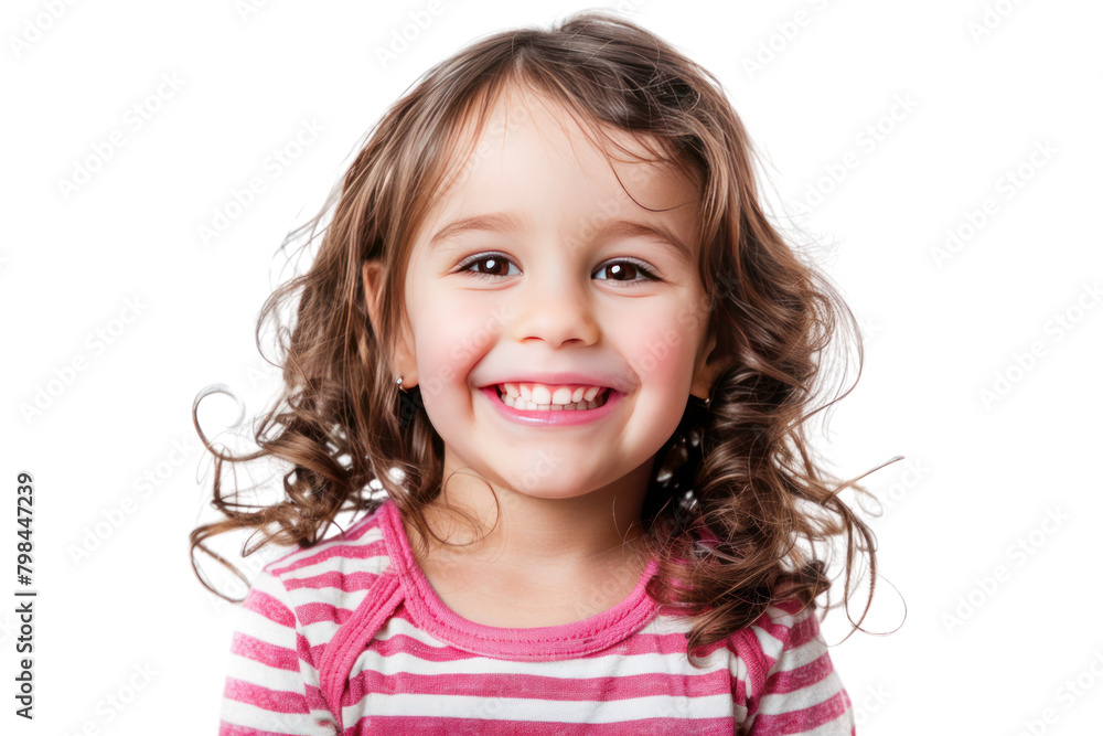 A child's innocent and joyful smile, Isolated on white background A child's innocent and joyful smile, Isolated on white background