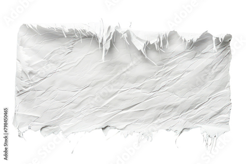 A torn piece of paper fluttering in the wind, isolated on white background