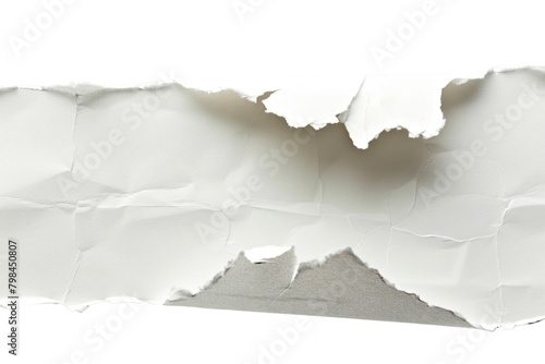 A torn piece of paper fluttering in the wind, isolated on white background