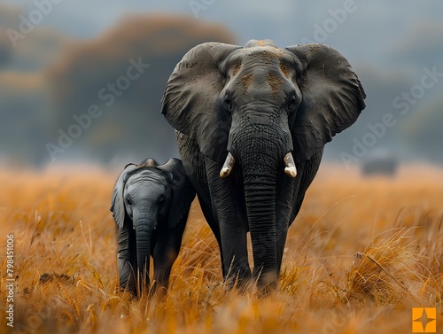 Enchanting Scene: Elephants in their Habitat