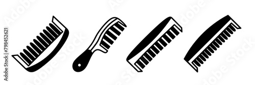 Comb illustration. Comb icon vector set. Design for business. Stock vector.