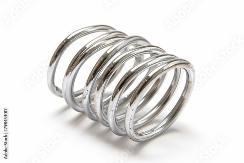 shiny metal spring coil industrial hardware isolated on white studio photography 10