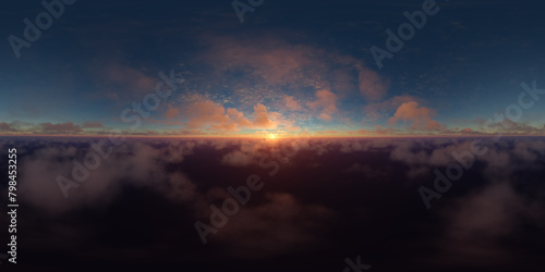 360 View of colorful Cloudscape Background
