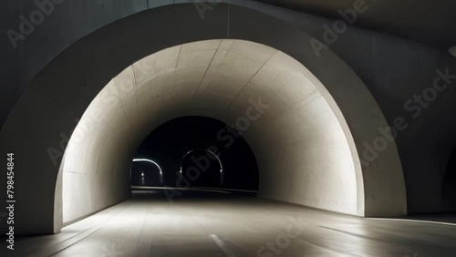 Abstract curve of tunnel architechture photo