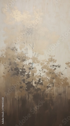 Minimal flowers painting art tranquility.