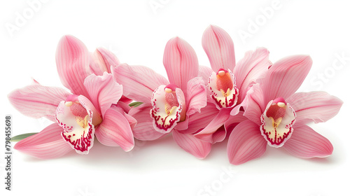 Phalaenopsis orchid flowers isolated on white ,fresh pink orchids branch isolate on white background