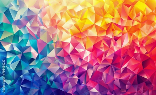 Abstract background with colorful low poly triangles