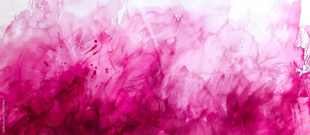 Artistic close up of a painting featuring pink paint strokes on a clean white wall, creating a vibrant and modern aesthetic