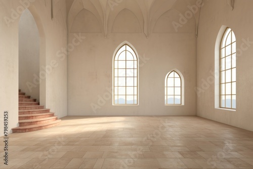 Inside castle empty architecture building flooring photo