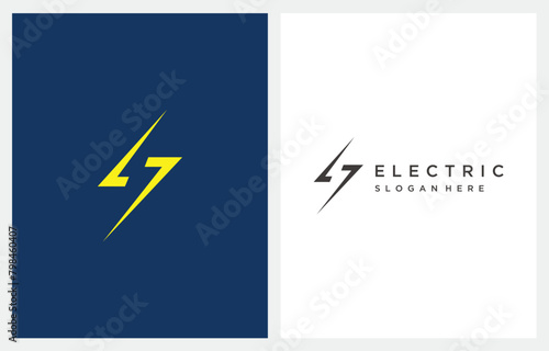 Electric Energy Lightning Bolt Fast logo design icon vector template