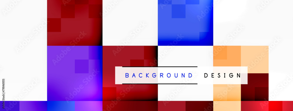 The colorful background features squares in shades of azure, electric blue, and magenta, with a white border. It is a product with a vibrant colorfulness and rectangular shape The colorful background features squares in shades of azure, electric blue, and magenta, with a white border. It is a product with a vibrant colorfulness and rectangular shape