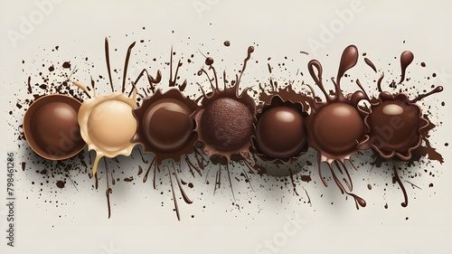 illustration of melted chocolate on white background