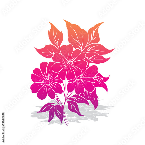 Rose Flower Icon In Flat Design