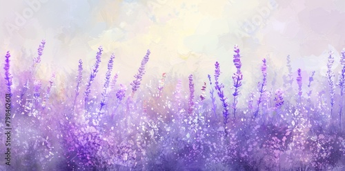 Abstract lavender flower field landscape background