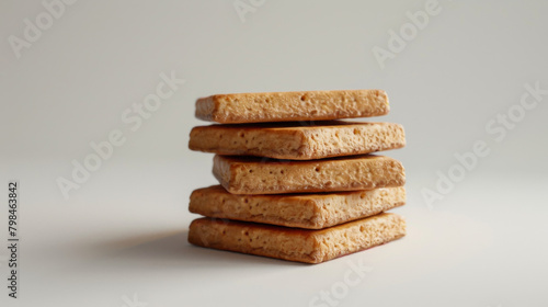 Wallpaper Mural A neat stack of golden brown biscuits on a clean, white surface. Torontodigital.ca