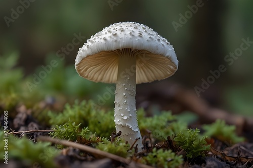 Mushroom Shaggy Ink Cap (Coprinus comatus) in a mature stage 