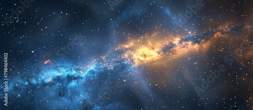 Starry sky with a stunning blue nebula indicating cosmic beauty and mystery among celestial objects