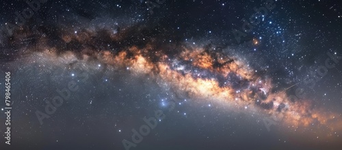 Night sky filled with twinkling stars and the milky way galaxy shining brightly above