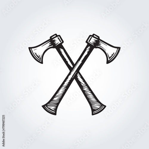 double axe logo icon