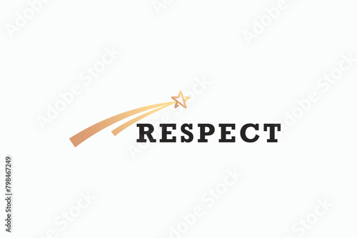 elegant respect rising star icon logo vector design template with luxury, gold and modern styles. creative reword star and respect symbol logo design vector idea concept for leadership and event