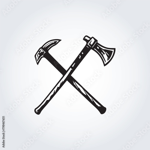 double axe logo icon