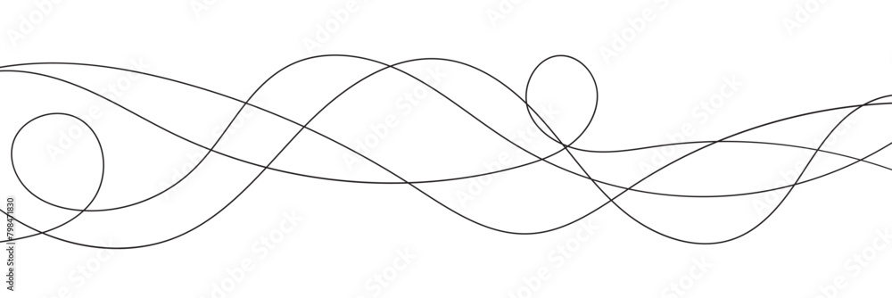 Thin line wavy background. Abstract black lines wave curve motion on white background vector Stock Vector Thin line wavy background. Abstract black lines wave curve motion on white background vector Stock Vector