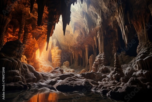 Stalagmite cave nature stalagmite tranquility. photo